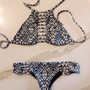 Ola Feroz Stylish Black and White Bikini Set